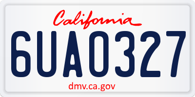 CA license plate 6UAO327