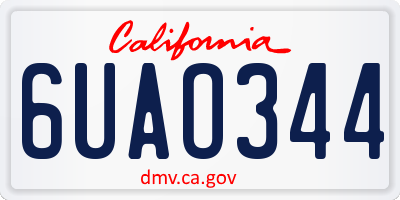 CA license plate 6UAO344