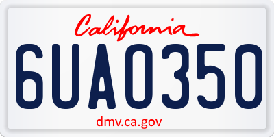 CA license plate 6UAO350
