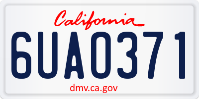 CA license plate 6UAO371