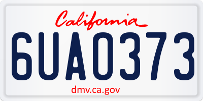 CA license plate 6UAO373