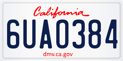 CA license plate 6UAO384