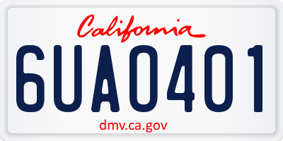 CA license plate 6UAO401