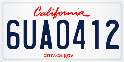 CA license plate 6UAO412