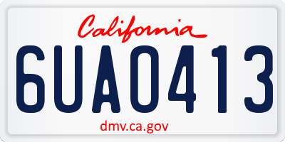 CA license plate 6UAO413