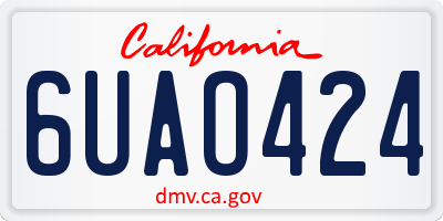 CA license plate 6UAO424