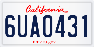 CA license plate 6UAO431