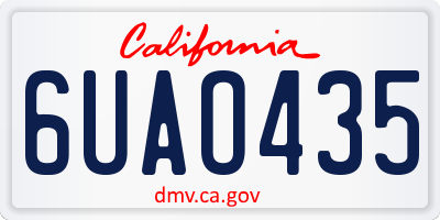 CA license plate 6UAO435