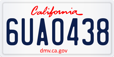 CA license plate 6UAO438