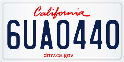 CA license plate 6UAO440