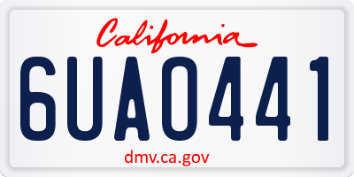 CA license plate 6UAO441