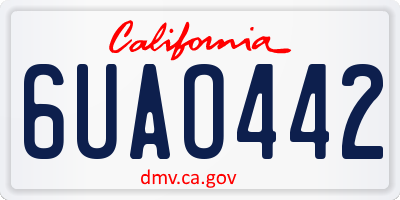 CA license plate 6UAO442