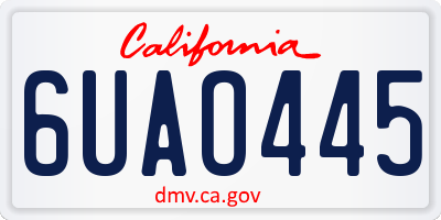 CA license plate 6UAO445