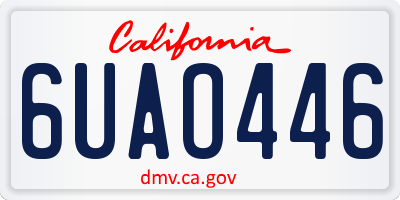 CA license plate 6UAO446