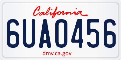 CA license plate 6UAO456