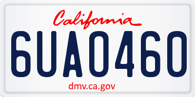 CA license plate 6UAO460