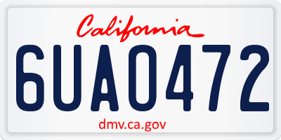CA license plate 6UAO472