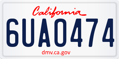 CA license plate 6UAO474