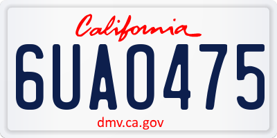 CA license plate 6UAO475