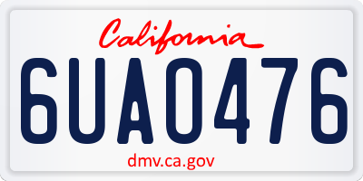 CA license plate 6UAO476