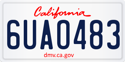 CA license plate 6UAO483