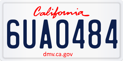 CA license plate 6UAO484