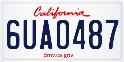 CA license plate 6UAO487