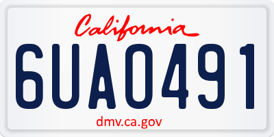 CA license plate 6UAO491
