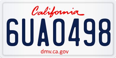 CA license plate 6UAO498