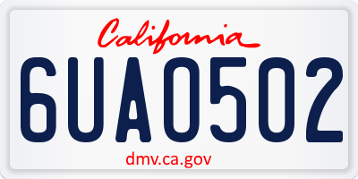CA license plate 6UAO502