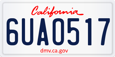 CA license plate 6UAO517