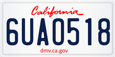 CA license plate 6UAO518
