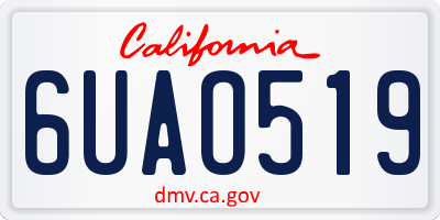 CA license plate 6UAO519