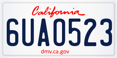 CA license plate 6UAO523