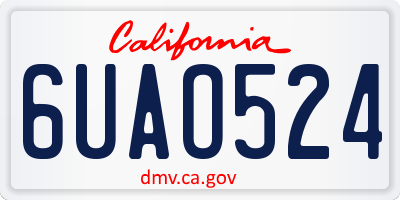 CA license plate 6UAO524