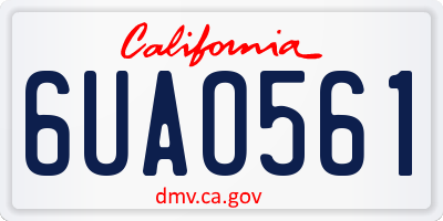 CA license plate 6UAO561