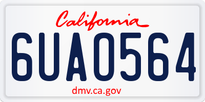 CA license plate 6UAO564
