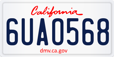 CA license plate 6UAO568