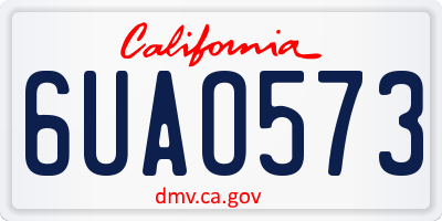 CA license plate 6UAO573