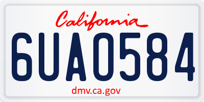 CA license plate 6UAO584