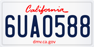 CA license plate 6UAO588