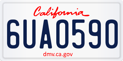 CA license plate 6UAO590