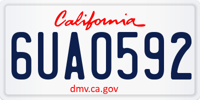 CA license plate 6UAO592