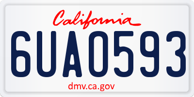 CA license plate 6UAO593