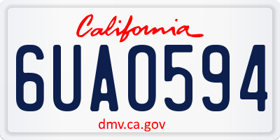 CA license plate 6UAO594