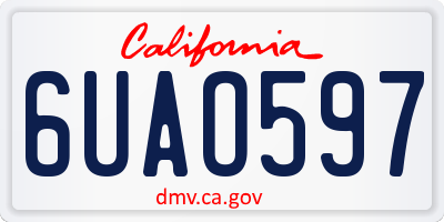 CA license plate 6UAO597