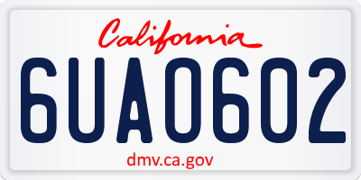 CA license plate 6UAO602
