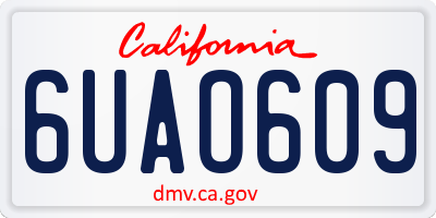CA license plate 6UAO609