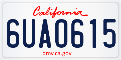CA license plate 6UAO615
