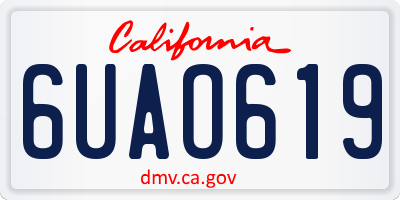 CA license plate 6UAO619